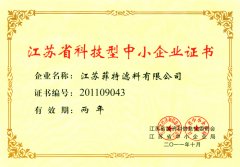 江蘇省科技型中小企業(yè)證書(shū)